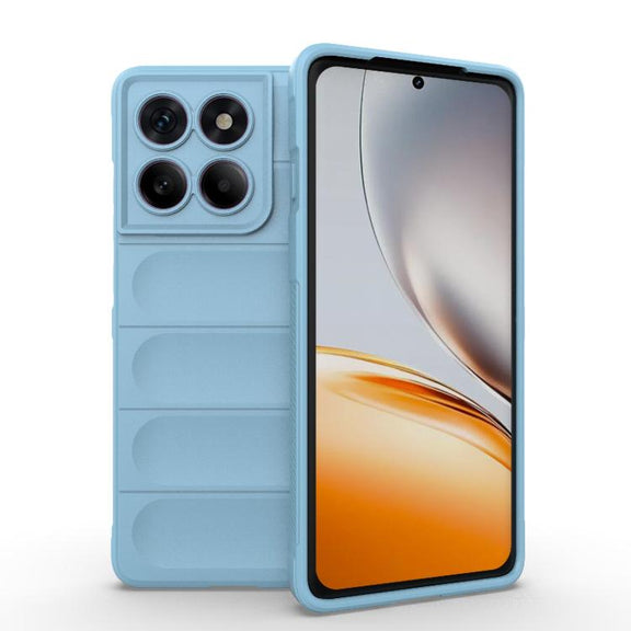 For Motorola Edge 60 Pro 5G Magic Shield TPU + Flannel Phone Case(Light Blue)