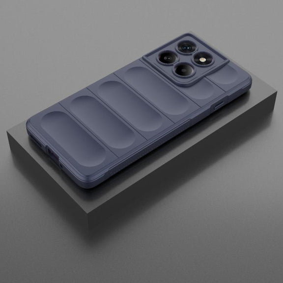 For Motorola Edge 60 Pro 5G Magic Shield TPU + Flannel Phone Case(Dark Blue)