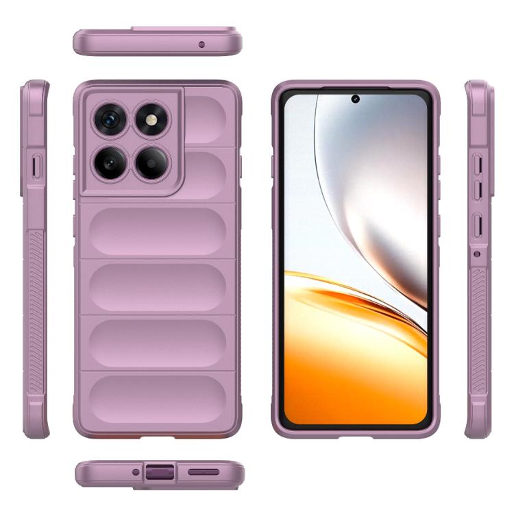 For Motorola Edge 60 Pro 5G Magic Shield TPU + Flannel Phone Case(Purple)