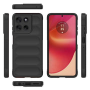 For Motorola Moto G56 5G Magic Shield TPU + Flannel Phone Case(Black)