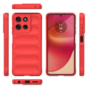 For Motorola Moto G56 5G Magic Shield TPU + Flannel Phone Case(Red)