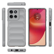 For Motorola Moto G56 5G Magic Shield TPU + Flannel Phone Case(Grey)