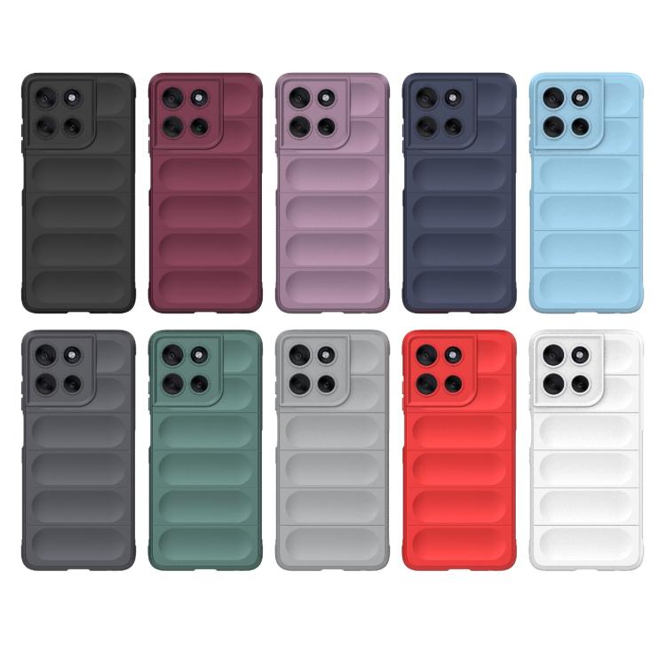 For Motorola Moto G56 5G Magic Shield TPU + Flannel Phone Case(Grey)