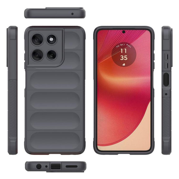 For Motorola Moto G56 5G Magic Shield TPU + Flannel Phone Case(Dark Grey)