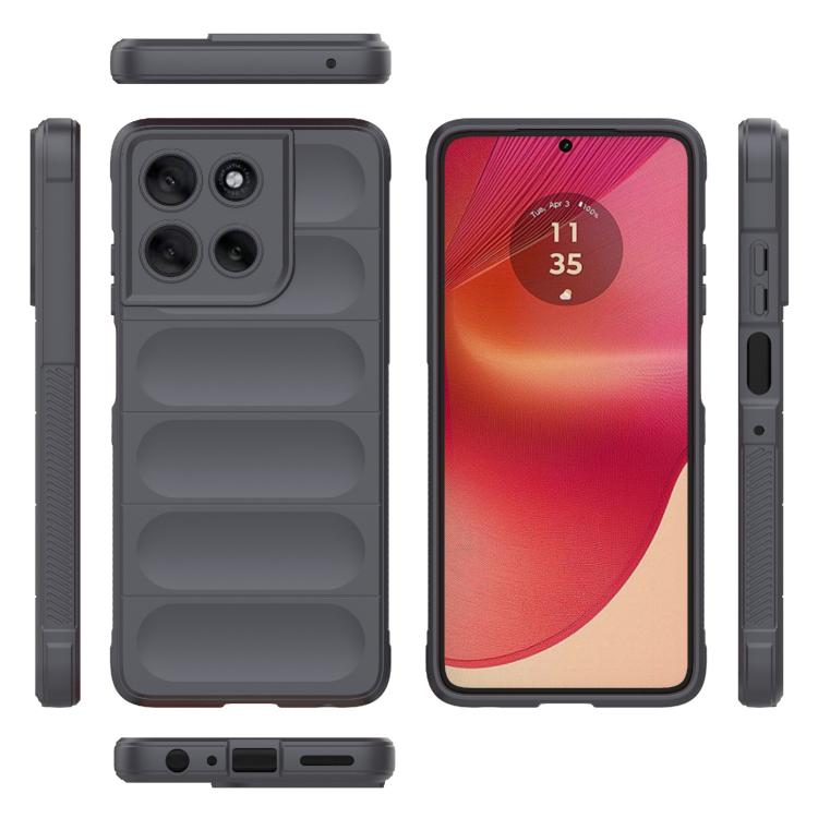 For Motorola Moto G56 5G Magic Shield TPU + Flannel Phone Case(Dark Grey)