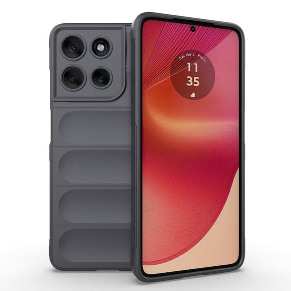 For Motorola Moto G56 5G Magic Shield TPU + Flannel Phone Case(Dark Grey)