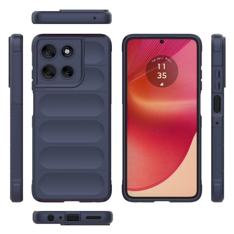 For Motorola Moto G56 5G Magic Shield TPU + Flannel Phone Case(Dark Blue)