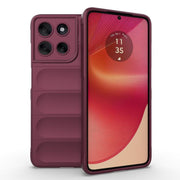 For Motorola Moto G56 5G Magic Shield TPU + Flannel Phone Case(Wine Red)
