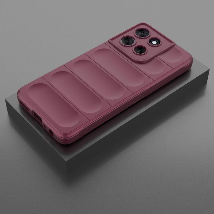 For Motorola Moto G56 5G Magic Shield TPU + Flannel Phone Case(Wine Red)
