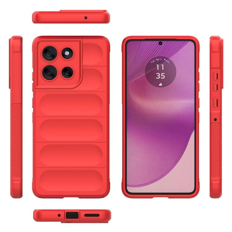 For Motorola Moto G86 5G Magic Shield TPU + Flannel Phone Case(Red)