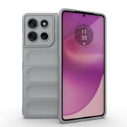 For Motorola Moto G86 5G Magic Shield TPU + Flannel Phone Case(Grey)