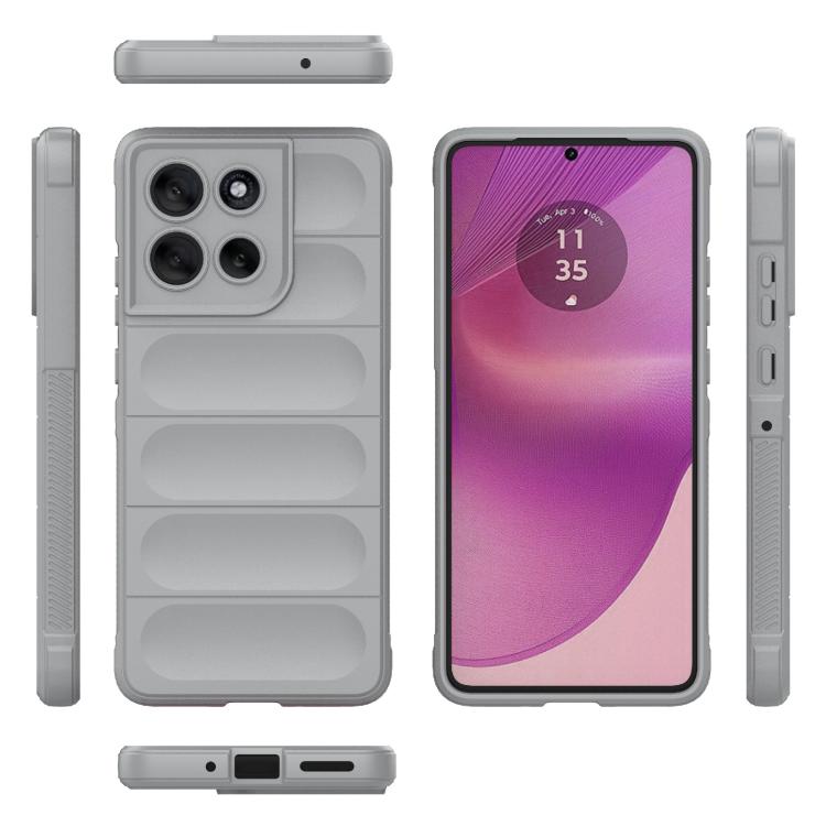 For Motorola Moto G86 5G Magic Shield TPU + Flannel Phone Case(Grey)