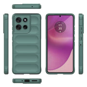 For Motorola Moto G86 5G Magic Shield TPU + Flannel Phone Case(Dark Green)