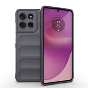 For Motorola Moto G86 5G Magic Shield TPU + Flannel Phone Case(Dark Grey)