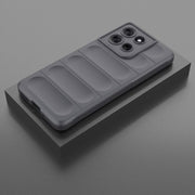 For Motorola Moto G86 5G Magic Shield TPU + Flannel Phone Case(Dark Grey)