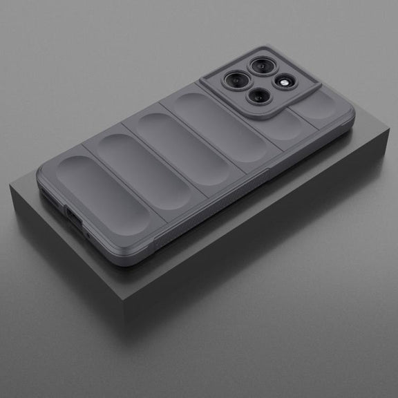 For Motorola Moto G86 5G Magic Shield TPU + Flannel Phone Case(Dark Grey)