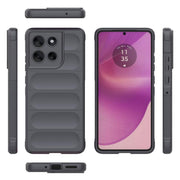 For Motorola Moto G86 5G Magic Shield TPU + Flannel Phone Case(Dark Grey)