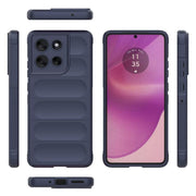 For Motorola Moto G86 5G Magic Shield TPU + Flannel Phone Case(Dark Blue)