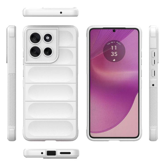 For Motorola Moto G86 5G Magic Shield TPU + Flannel Phone Case(White)