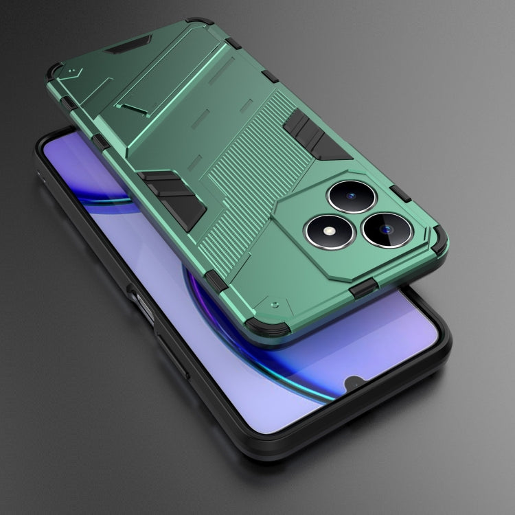 For Realme C53 4G Punk Armor 2 in 1 PC + TPU Phone Case with Holder(Green) - Realme Cases by PMC TechLife | Online Shopping South Africa | PMC TechLife | Buy Now Pay Later Mobicred