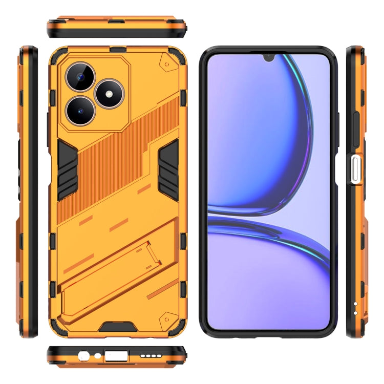 For Realme C53 4G Punk Armor 2 in 1 PC + TPU Phone Case with Holder(Orange) - Realme Cases by PMC TechLife | Online Shopping South Africa | PMC TechLife | Buy Now Pay Later Mobicred
