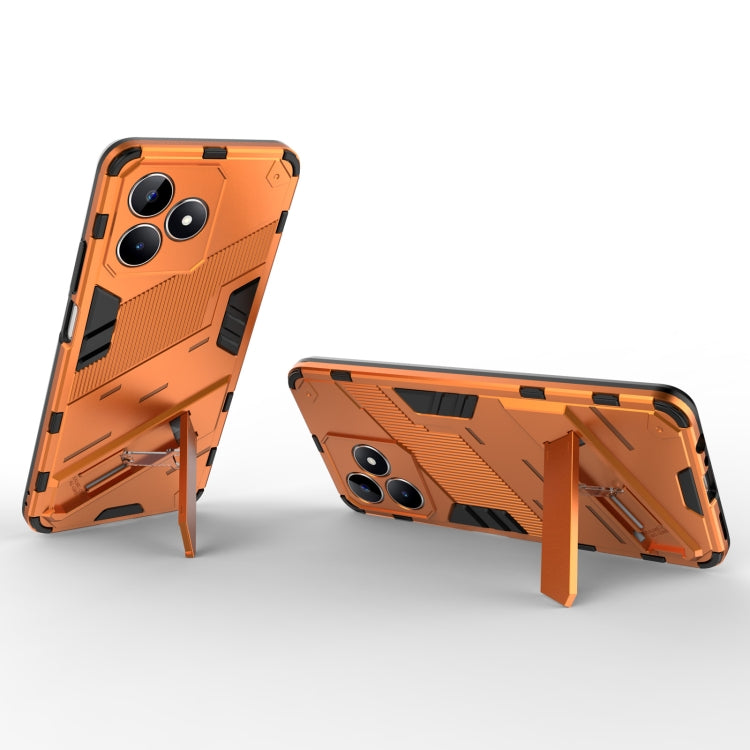 For Realme C53 4G Punk Armor 2 in 1 PC + TPU Phone Case with Holder(Orange) - Realme Cases by PMC TechLife | Online Shopping South Africa | PMC TechLife | Buy Now Pay Later Mobicred