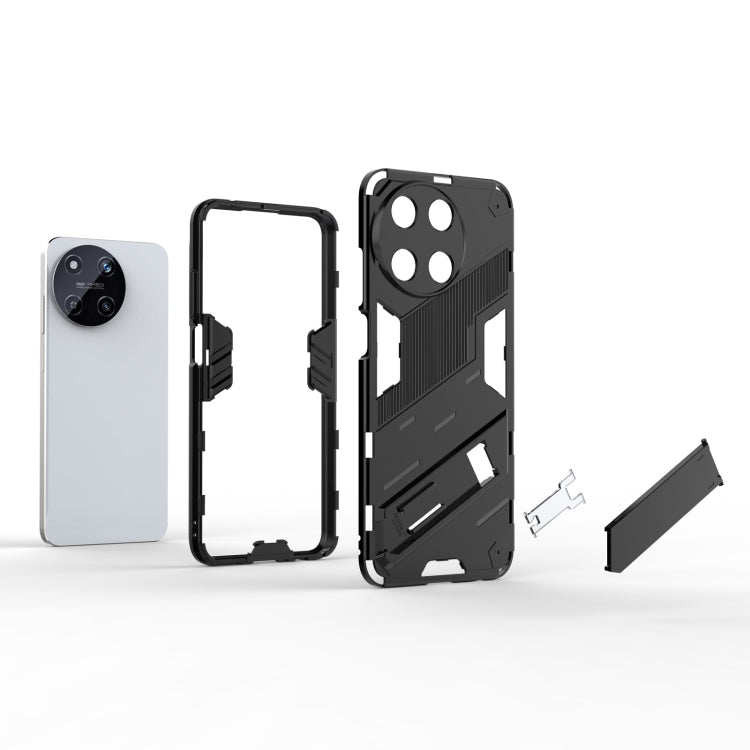 For Realme 11 4G Global Punk Armor 2 in 1 PC + TPU Phone Case with Holder(Light Red) - Realme Cases by PMC TechLife | Online Shopping South Africa | PMC TechLife | Buy Now Pay Later Mobicred