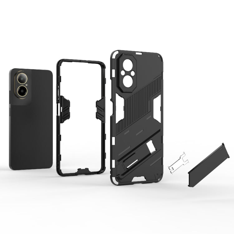 For Realme C67 4G Global Punk Armor 2 in 1 PC + TPU Phone Case with Holder(Red)