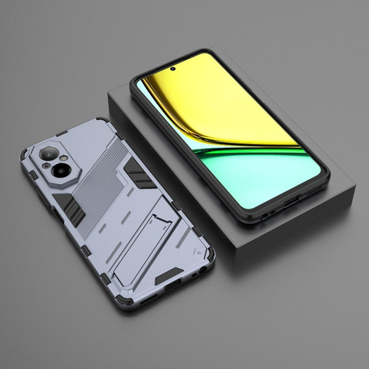 For Realme C67 4G Global Punk Armor 2 in 1 PC + TPU Phone Case with Holder(Grey) - Realme Cases by PMC TechLife | Online Shopping South Africa | PMC TechLife | Buy Now Pay Later Mobicred