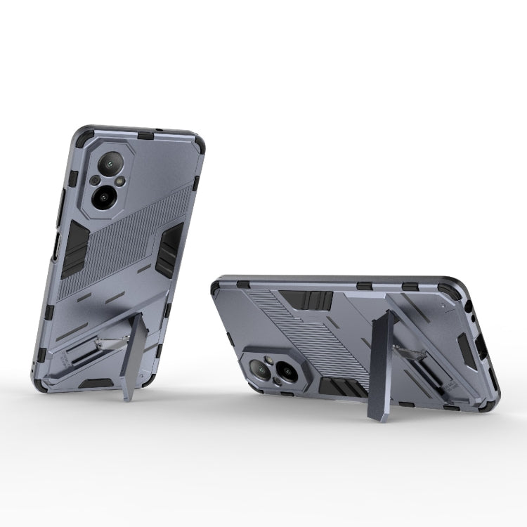 For Realme C67 4G Global Punk Armor 2 in 1 PC + TPU Phone Case with Holder(Grey) - Realme Cases by PMC TechLife | Online Shopping South Africa | PMC TechLife | Buy Now Pay Later Mobicred