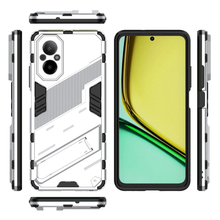 For Realme C67 4G Global Punk Armor 2 in 1 PC + TPU Phone Case with Holder(White) - free shipping - PMC TechLife - Order now!