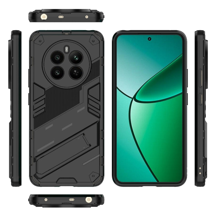 For Realme 12+ 5G Global Punk Armor 2 in 1 PC + TPU Phone Case with Holder(Black) - Realme Cases by PMC TechLife | Online Shopping South Africa | PMC TechLife | Buy Now Pay Later Mobicred