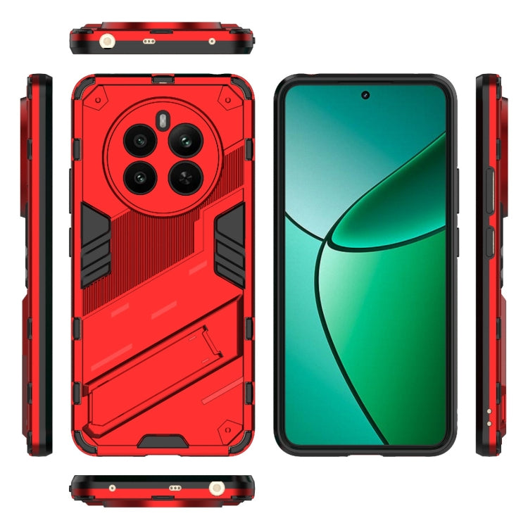 For Realme 12+ 5G Global Punk Armor 2 in 1 PC + TPU Phone Case with Holder(Red) - Realme Cases by PMC TechLife | Online Shopping South Africa | PMC TechLife | Buy Now Pay Later Mobicred