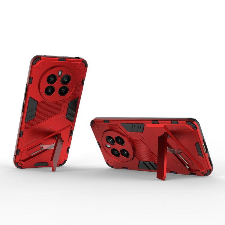 For Realme 12+ 5G Global Punk Armor 2 in 1 PC + TPU Phone Case with Holder(Red) - Realme Cases by PMC TechLife | Online Shopping South Africa | PMC TechLife | Buy Now Pay Later Mobicred
