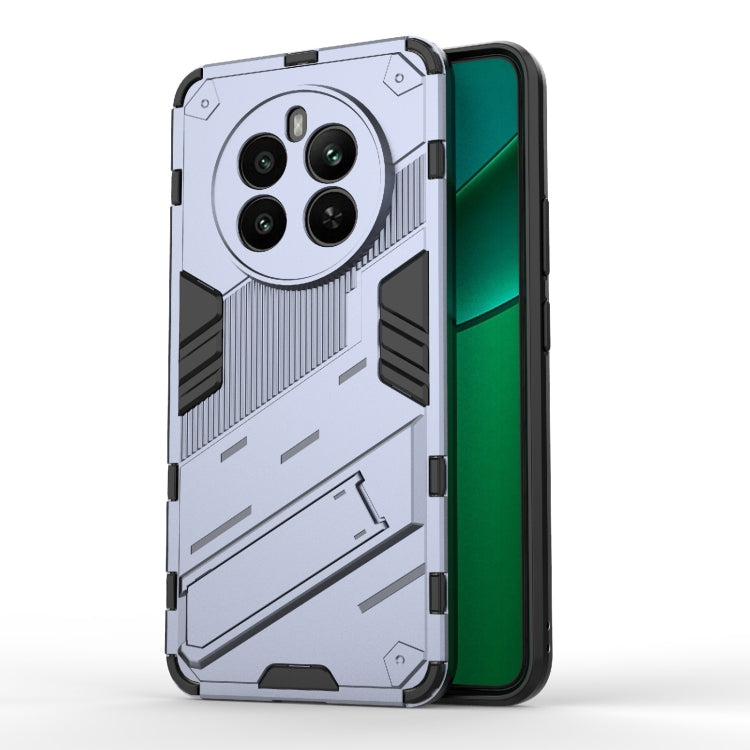 For Realme 12+ 5G Global Punk Armor 2 in 1 PC + TPU Phone Case with Holder(Grey) - Realme Cases by PMC TechLife | Online Shopping South Africa | PMC TechLife | Buy Now Pay Later Mobicred