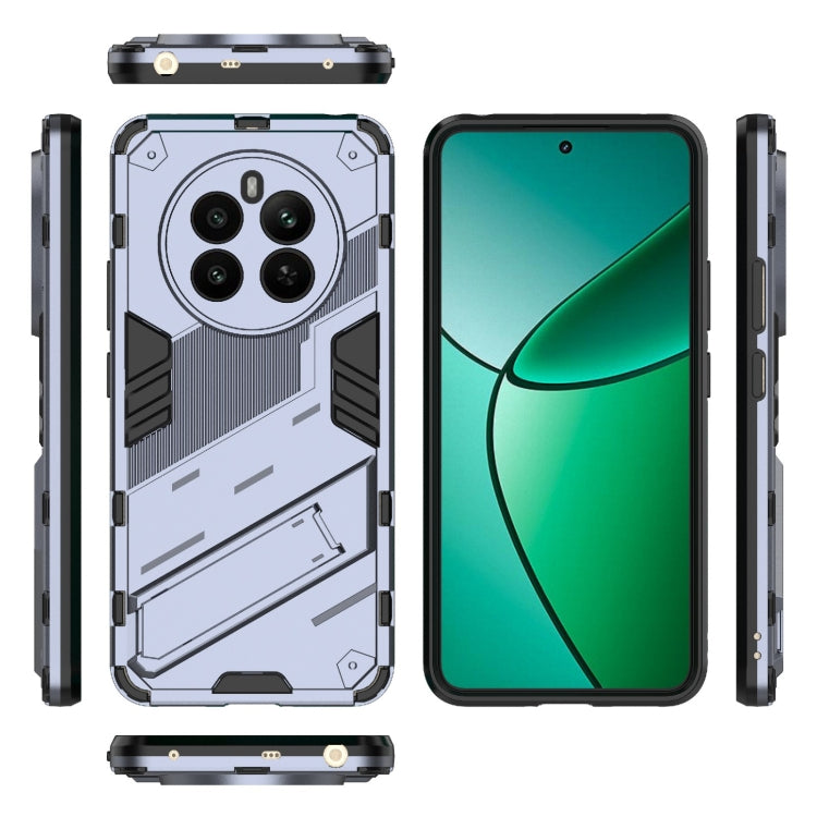 For Realme 12+ 5G Global Punk Armor 2 in 1 PC + TPU Phone Case with Holder(Grey) - Realme Cases by PMC TechLife | Online Shopping South Africa | PMC TechLife | Buy Now Pay Later Mobicred