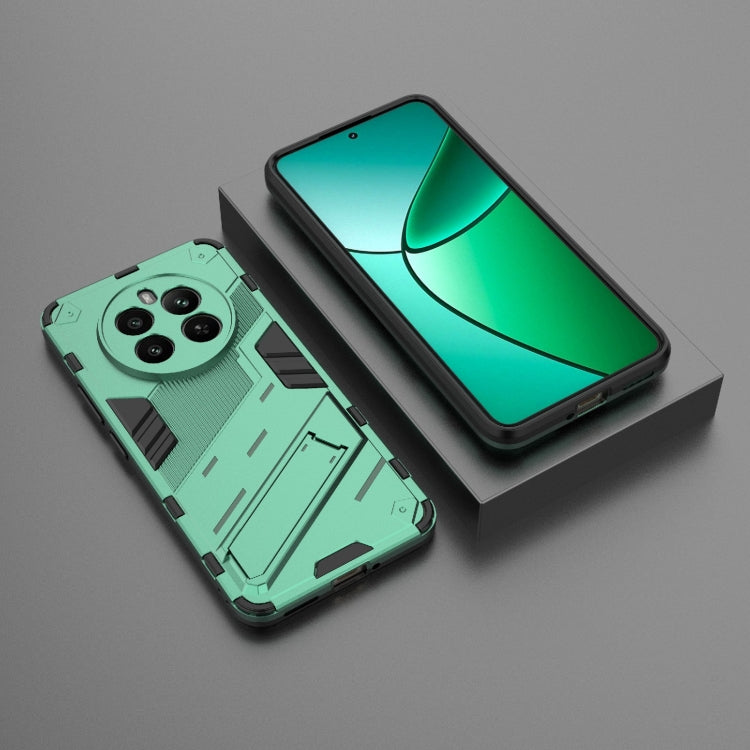 For Realme 12+ 5G Global Punk Armor 2 in 1 PC + TPU Phone Case with Holder(Green) - Realme Cases by PMC TechLife | Online Shopping South Africa | PMC TechLife | Buy Now Pay Later Mobicred