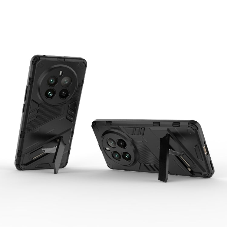 For Realme 12 Pro 5G Global Punk Armor 2 in 1 PC + TPU Phone Case with Holder(Black) - free shipping - PMC TechLife - Order now!