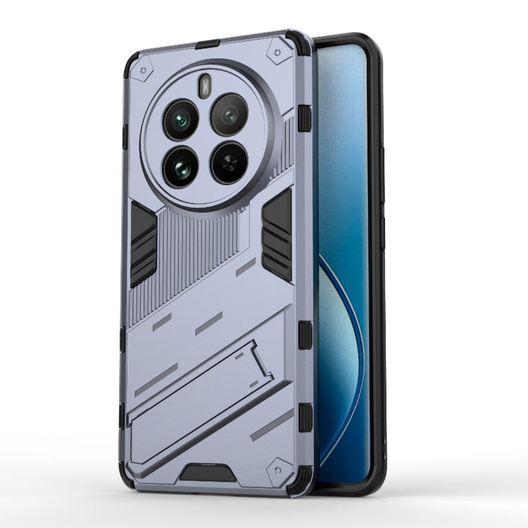 For Realme 12 Pro 5G Global Punk Armor 2 in 1 PC + TPU Phone Case with Holder(Grey) - Realme Cases by PMC TechLife | Online Shopping South Africa | PMC TechLife | Buy Now Pay Later Mobicred