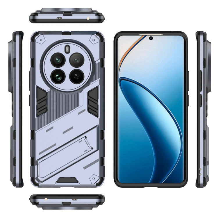 For Realme 12 Pro 5G Global Punk Armor 2 in 1 PC + TPU Phone Case with Holder(Grey) - Realme Cases by PMC TechLife | Online Shopping South Africa | PMC TechLife | Buy Now Pay Later Mobicred