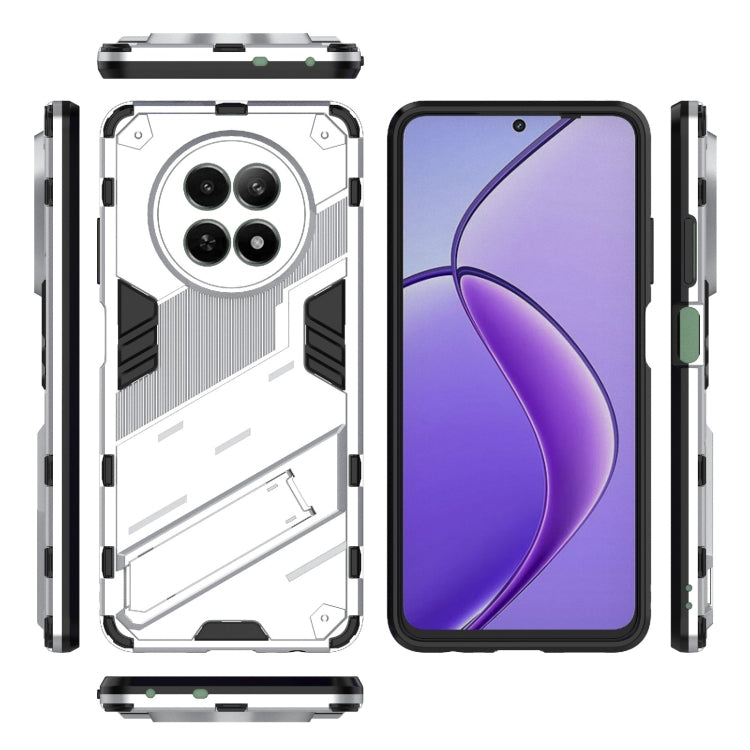 For Realme 12 5G Global Punk Armor 2 in 1 PC + TPU Phone Case with Holder(White) - Realme Cases by PMC TechLife | Online Shopping South Africa | PMC TechLife | Buy Now Pay Later Mobicred