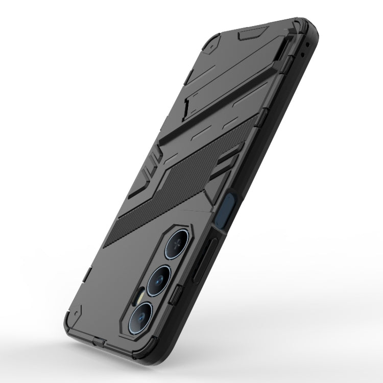 For Realme C65 4G Global Punk Armor 2 in 1 PC + TPU Phone Case with Holder(Black) - Realme Cases by PMC TechLife | Online Shopping South Africa | PMC TechLife | Buy Now Pay Later Mobicred