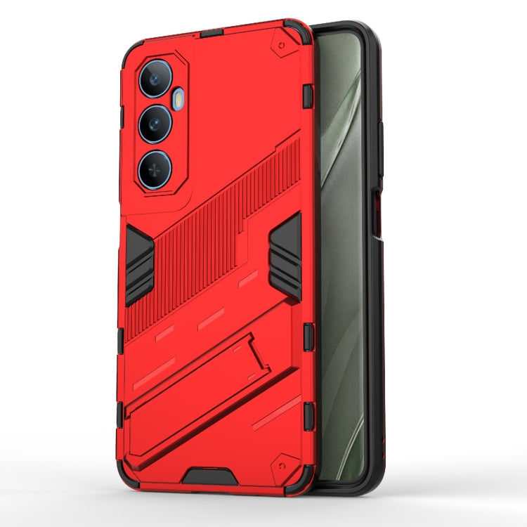 For Realme C65 4G Global Punk Armor 2 in 1 PC + TPU Phone Case with Holder(Red) - Realme Cases by PMC TechLife | Online Shopping South Africa | PMC TechLife | Buy Now Pay Later Mobicred