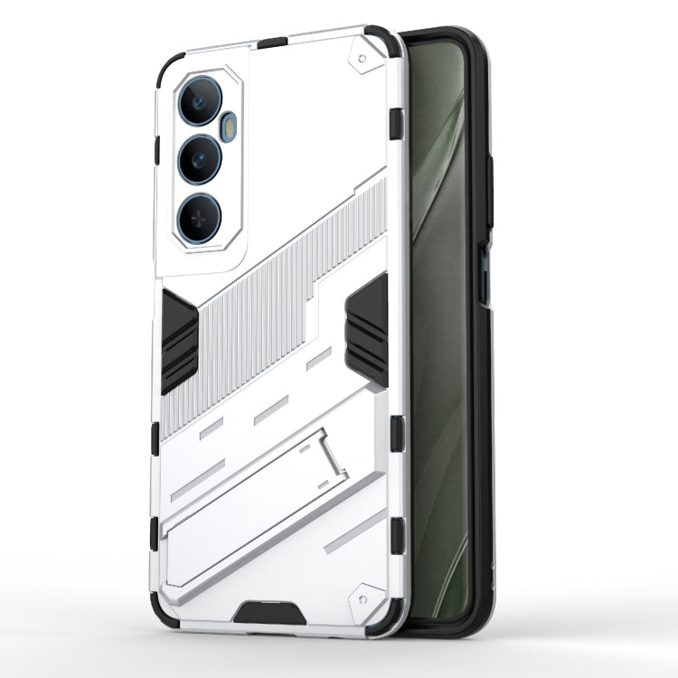 For Realme C65 4G Global Punk Armor 2 in 1 PC + TPU Phone Case with Holder(White) - Realme Cases by PMC TechLife | Online Shopping South Africa | PMC TechLife | Buy Now Pay Later Mobicred