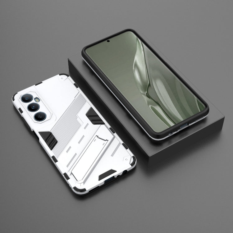 For Realme C65 4G Global Punk Armor 2 in 1 PC + TPU Phone Case with Holder(White) - Realme Cases by PMC TechLife | Online Shopping South Africa | PMC TechLife | Buy Now Pay Later Mobicred