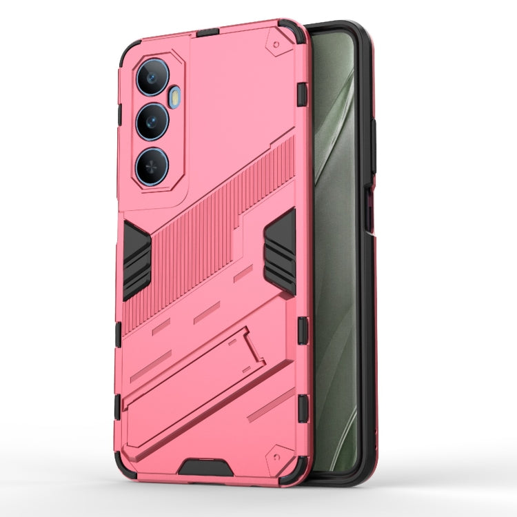 For Realme C65 4G Global Punk Armor 2 in 1 PC + TPU Phone Case with Holder(Light Red) - Realme Cases by PMC TechLife | Online Shopping South Africa | PMC TechLife | Buy Now Pay Later Mobicred
