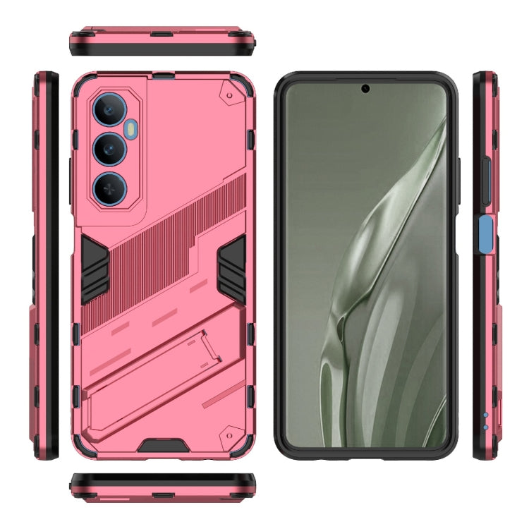 For Realme C65 4G Global Punk Armor 2 in 1 PC + TPU Phone Case with Holder(Light Red) - Realme Cases by PMC TechLife | Online Shopping South Africa | PMC TechLife | Buy Now Pay Later Mobicred