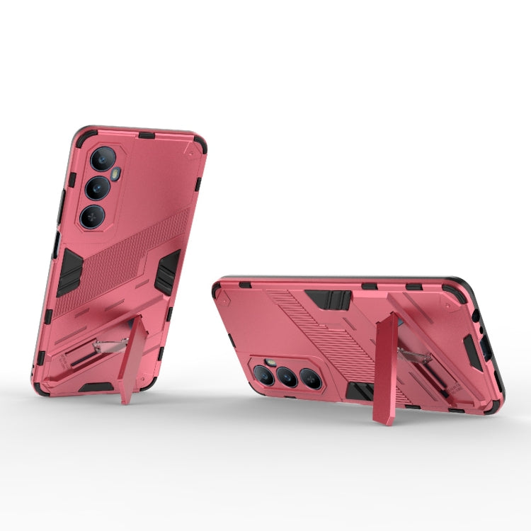 For Realme C65 4G Global Punk Armor 2 in 1 PC + TPU Phone Case with Holder(Light Red) - Realme Cases by PMC TechLife | Online Shopping South Africa | PMC TechLife | Buy Now Pay Later Mobicred