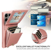 For Samsung Galaxy S24 Ultra 5G Crossbody Lanyard Zipper Wallet Leather Phone Case(Rose Gold)