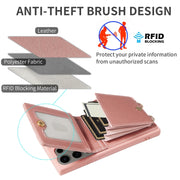 For Samsung Galaxy S24 Ultra 5G Crossbody Lanyard Zipper Wallet Leather Phone Case(Rose Gold)